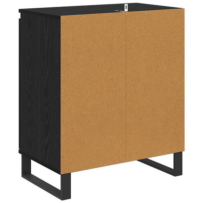 Dressoir Zwart Eiken 60 x 35 x 70 cm Bewerkt hout