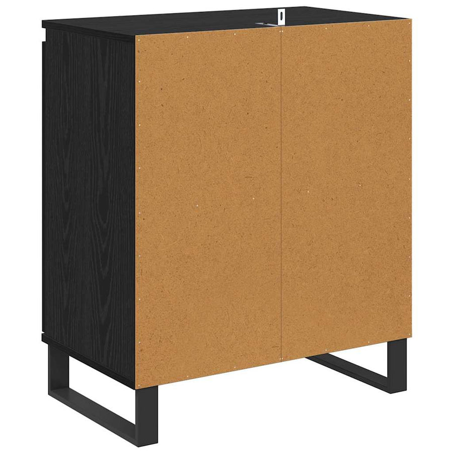 Dressoir Zwart Eiken 60 x 35 x 70 cm Bewerkt hout