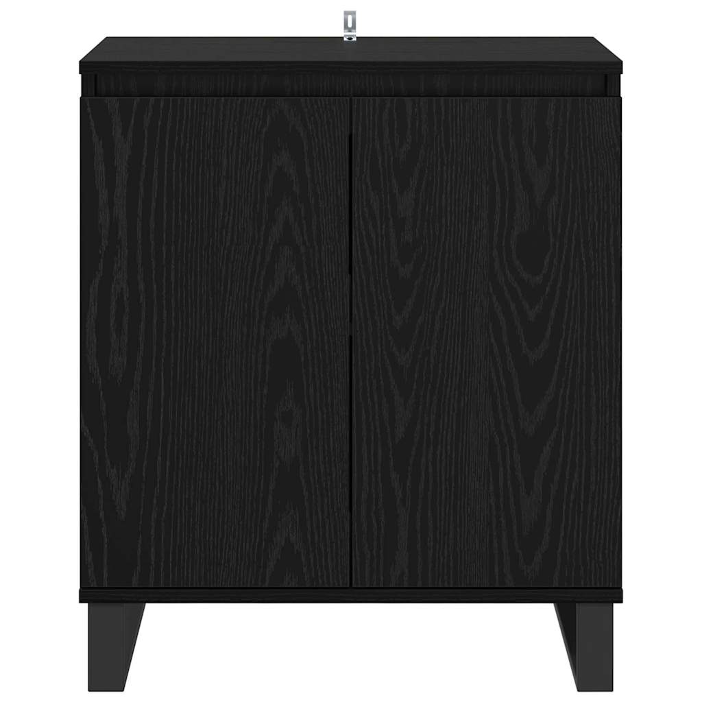 Dressoir Zwart Eiken 60 x 35 x 70 cm Bewerkt hout