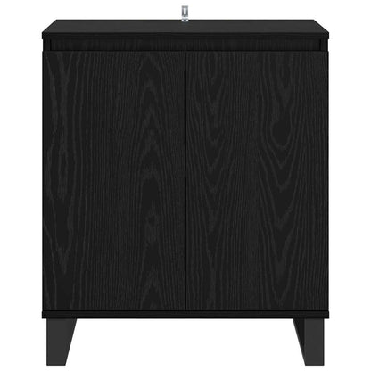 Dressoir Zwart Eiken 60 x 35 x 70 cm Bewerkt hout