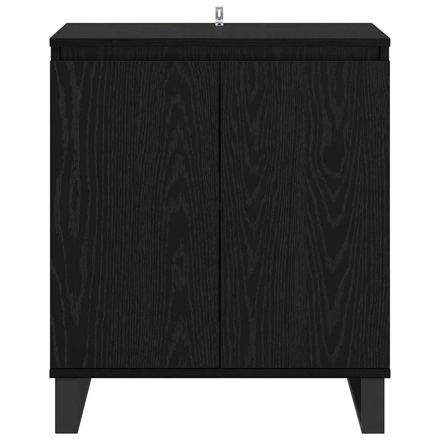 Dressoir Zwart Eiken 60 x 35 x 70 cm Bewerkt hout