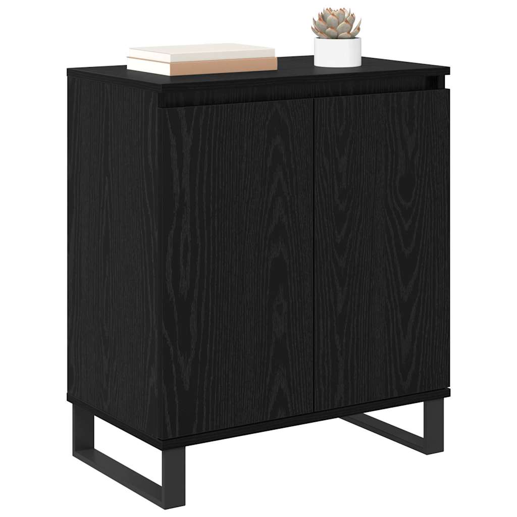 Dressoir Zwart Eiken 60 x 35 x 70 cm Bewerkt hout