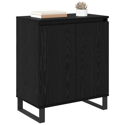 Dressoir Zwart Eiken 60 x 35 x 70 cm Bewerkt hout