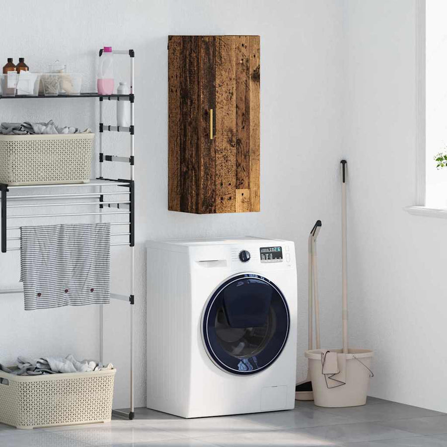 Wandkast Oud Hout 34,5 x 34 x 90 cm Bewerkt hout