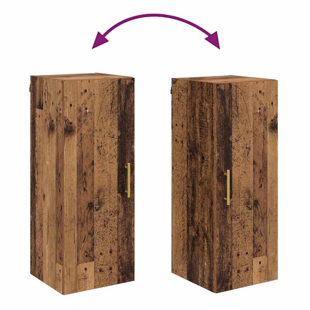 Wandkast Oud Hout 34,5 x 34 x 90 cm Bewerkt hout