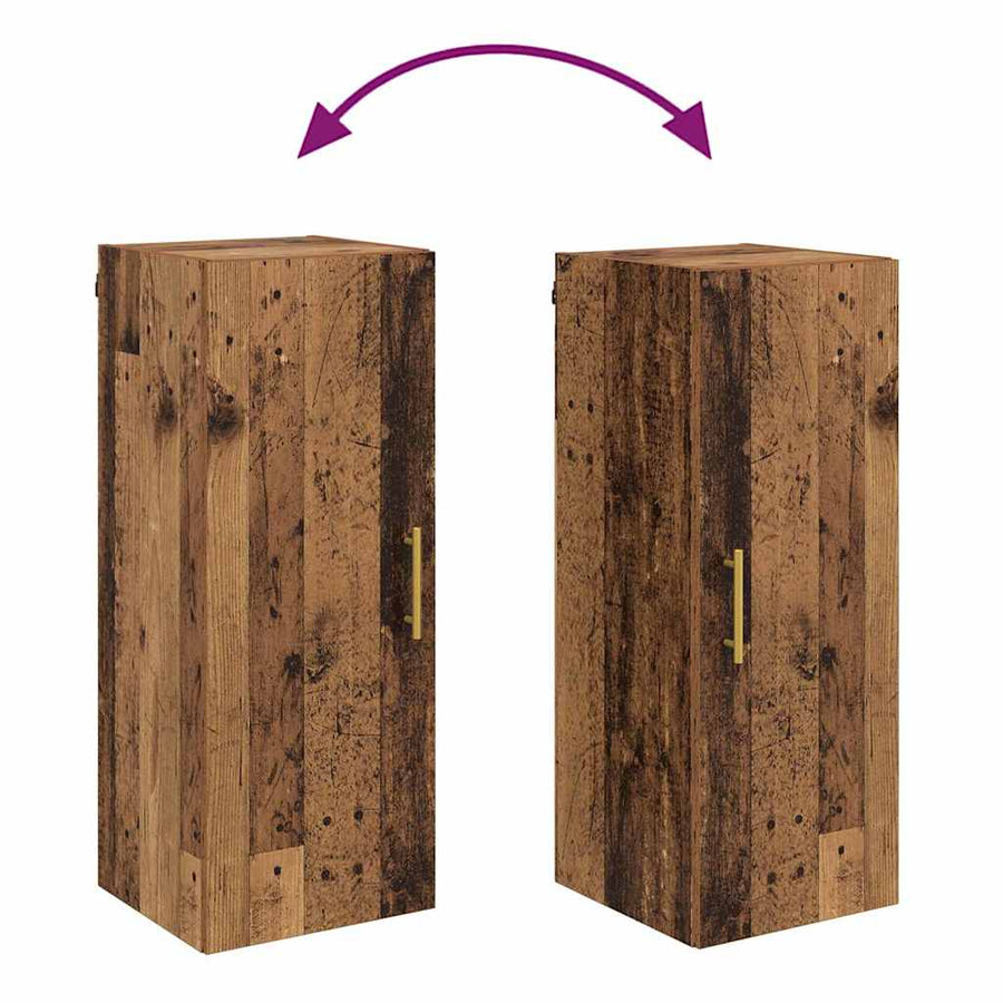 Wandkast Oud Hout 34,5 x 34 x 90 cm Bewerkt hout