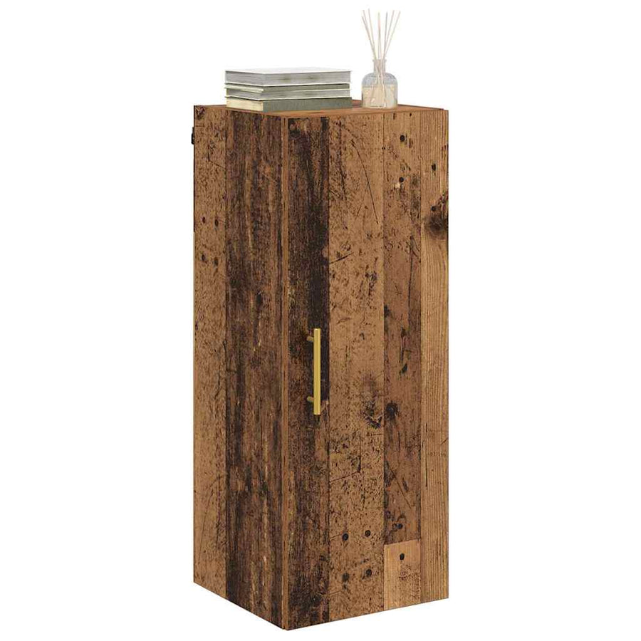 Wandkast Oud Hout 34,5 x 34 x 90 cm Bewerkt hout