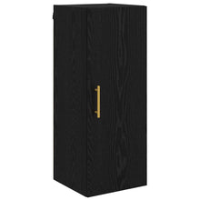 Wandkast Zwart Eiken 34,5 x 34 x 90 cm Bewerkt hout