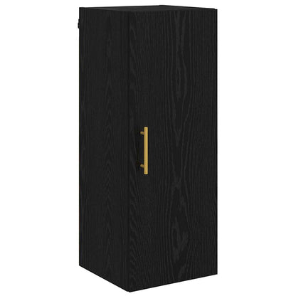 Wandkast Zwart Eiken 34,5 x 34 x 90 cm Bewerkt hout