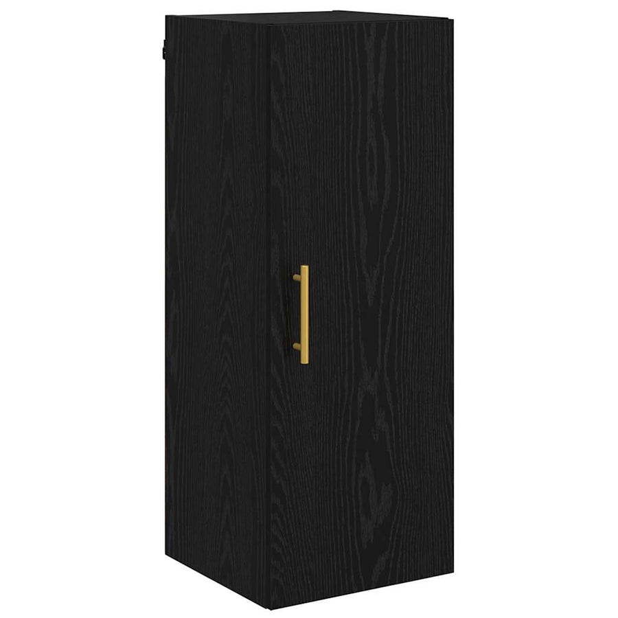Wandkast Zwart Eiken 34,5 x 34 x 90 cm Bewerkt hout