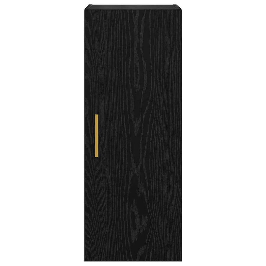 Wandkast Zwart Eiken 34,5 x 34 x 90 cm Bewerkt hout