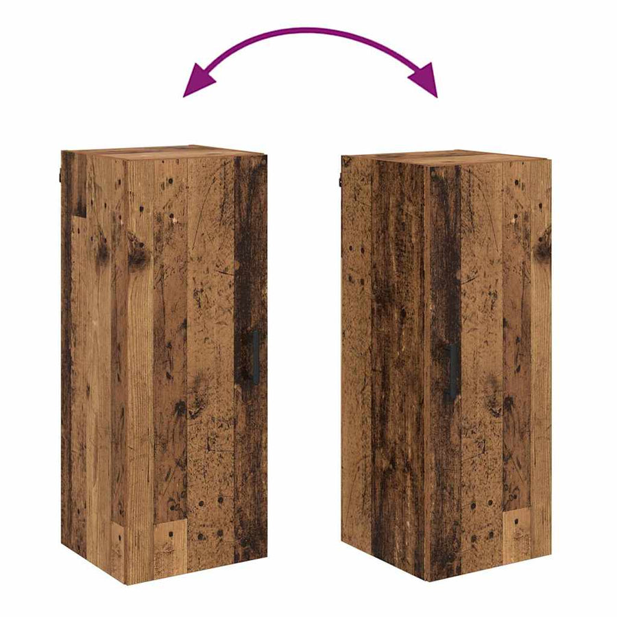 Wandkast Oud Hout 34,5 x 34 x 90 cm Bewerkt hout