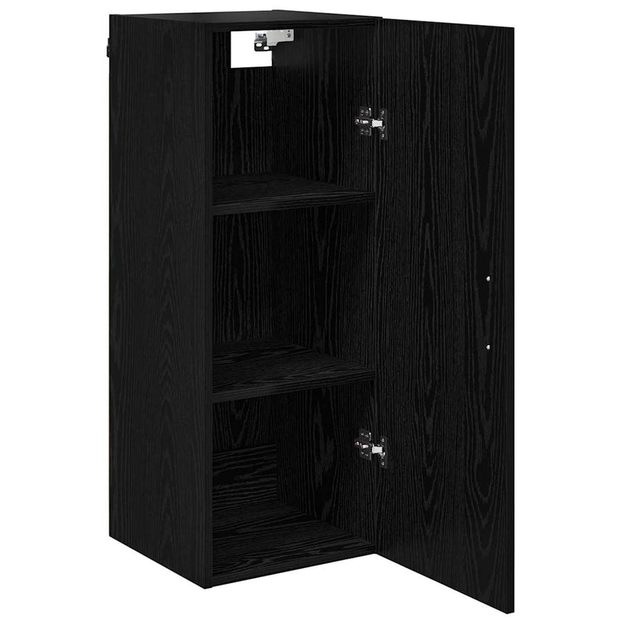 Wandkast Zwart Eiken 34,5 x 34 x 90 cm Bewerkt hout