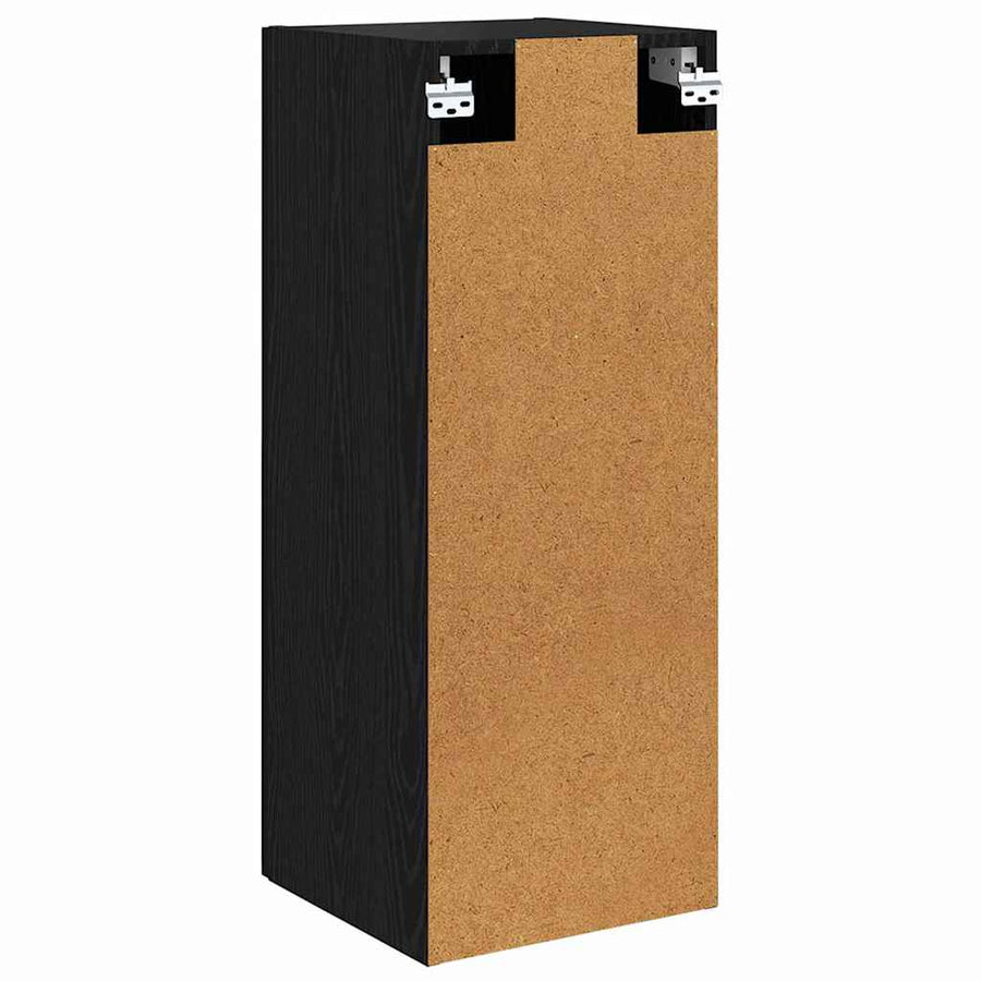 Wandkast Zwart Eiken 34,5 x 34 x 90 cm Bewerkt hout