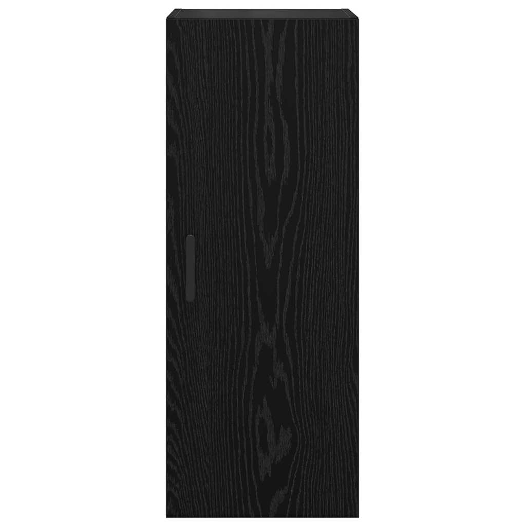 Wandkast Zwart Eiken 34,5 x 34 x 90 cm Bewerkt hout
