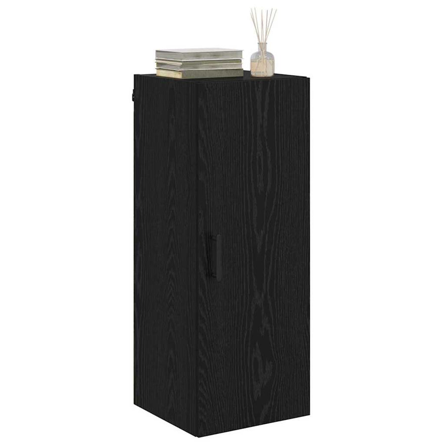 Wandkast Zwart Eiken 34,5 x 34 x 90 cm Bewerkt hout