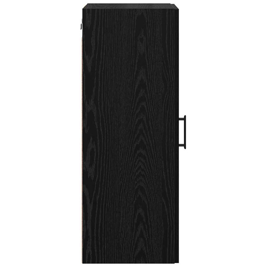 Wandkast Zwart Eiken 34,5 x 34 x 90 cm Bewerkt hout