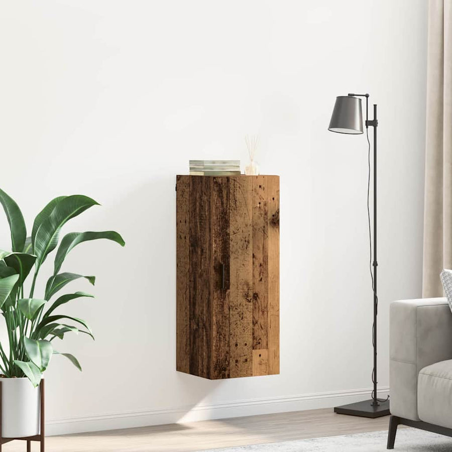Wandkast Oud Hout 34,5 x 34 x 90 cm Bewerkt hout
