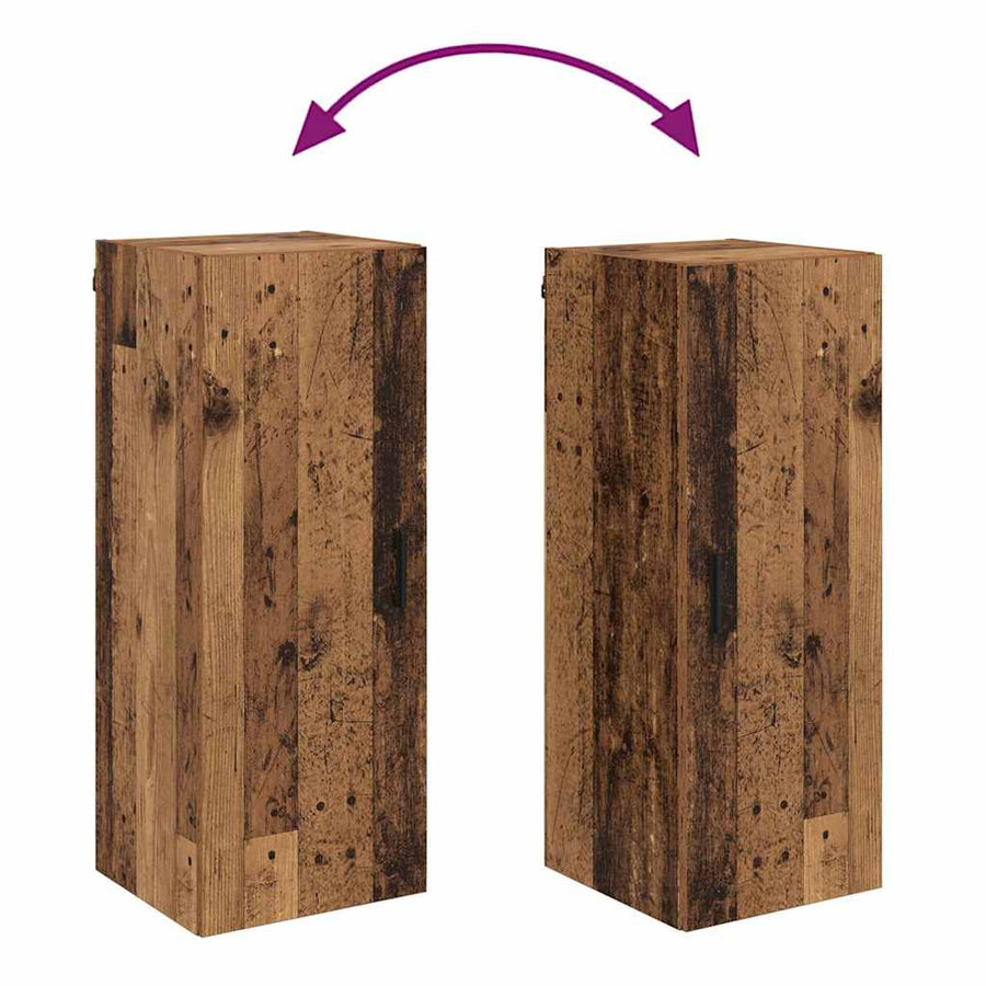 Wandkast Oud Hout 34,5 x 34 x 90 cm Bewerkt hout