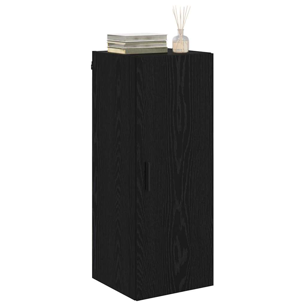 Wandkast Zwart Eiken 34,5 x 34 x 90 cm Bewerkt hout
