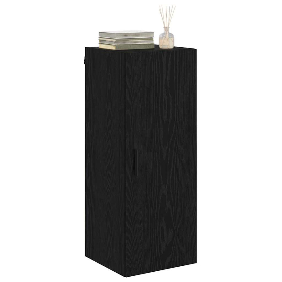Wandkast Zwart Eiken 34,5 x 34 x 90 cm Bewerkt hout