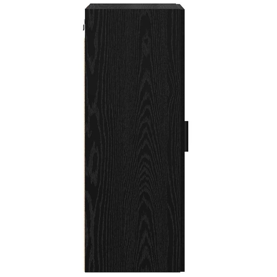 Wandkast Zwart Eiken 34,5 x 34 x 90 cm Bewerkt hout