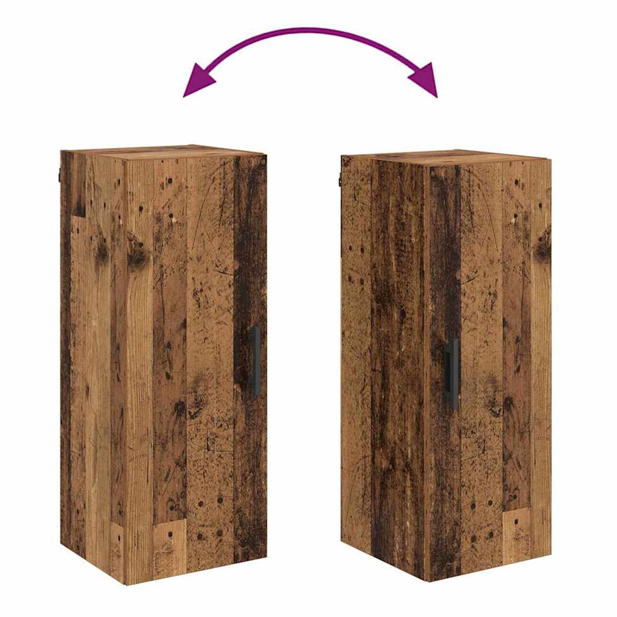 Wandkast Oud Hout 34,5 x 34 x 90 cm Bewerkt hout
