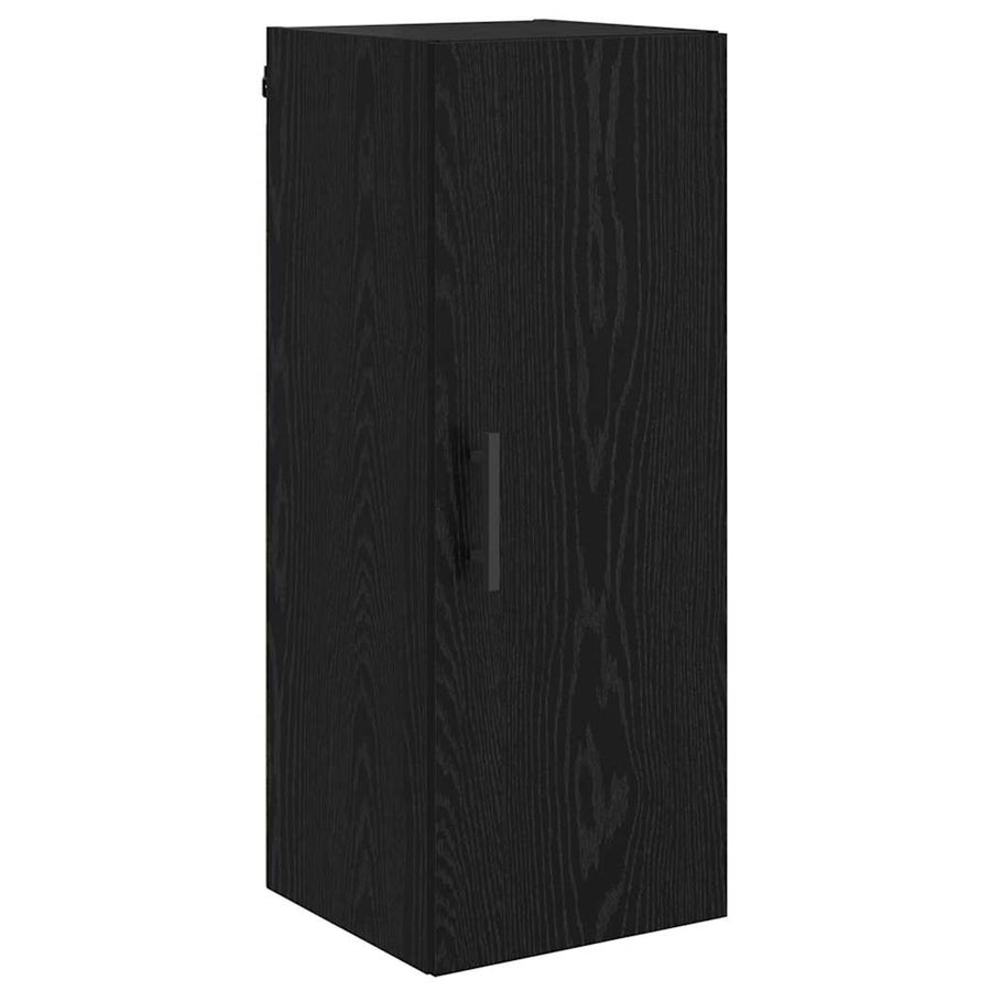 Wandkast Zwart Eiken 34,5 x 34 x 90 cm Bewerkt hout