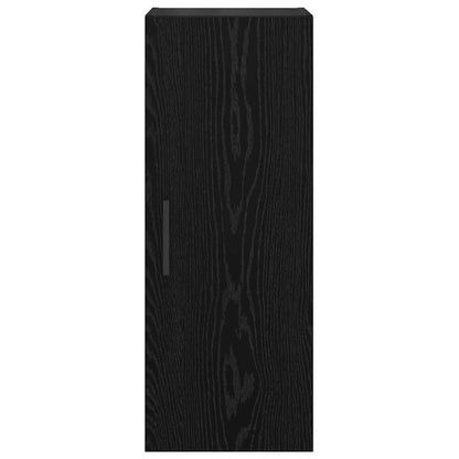 Wandkast Zwart Eiken 34,5 x 34 x 90 cm Bewerkt hout