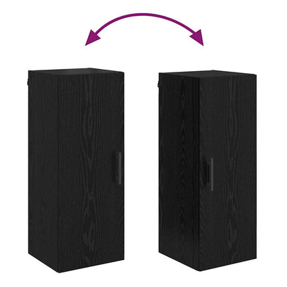 Wandkast Zwart Eiken 34,5 x 34 x 90 cm Bewerkt hout