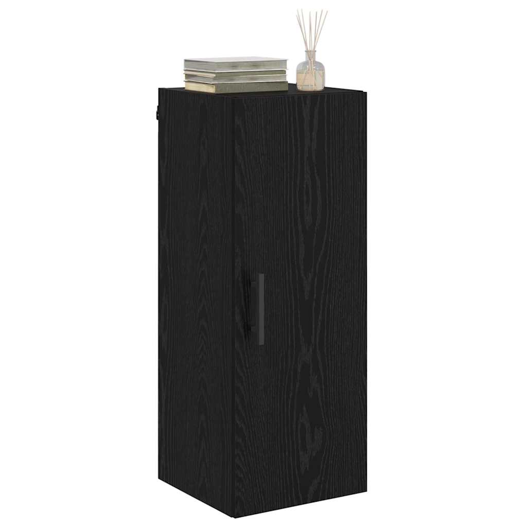 Wandkast Zwart Eiken 34,5 x 34 x 90 cm Bewerkt hout