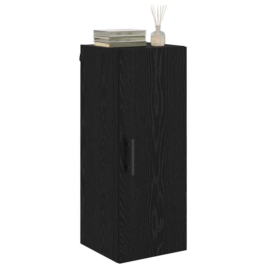 Wandkast Zwart Eiken 34,5 x 34 x 90 cm Bewerkt hout