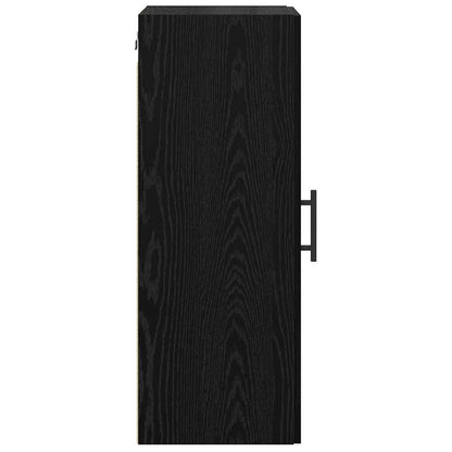 Wandkast Zwart Eiken 34,5 x 34 x 90 cm Bewerkt hout