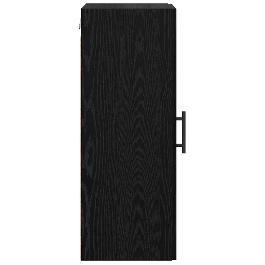 Wandkast Zwart Eiken 34,5 x 34 x 90 cm Bewerkt hout