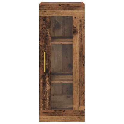 Wandkast Oud Hout 34,5 x 34 x 90 cm Geengineerd Hout en Glas