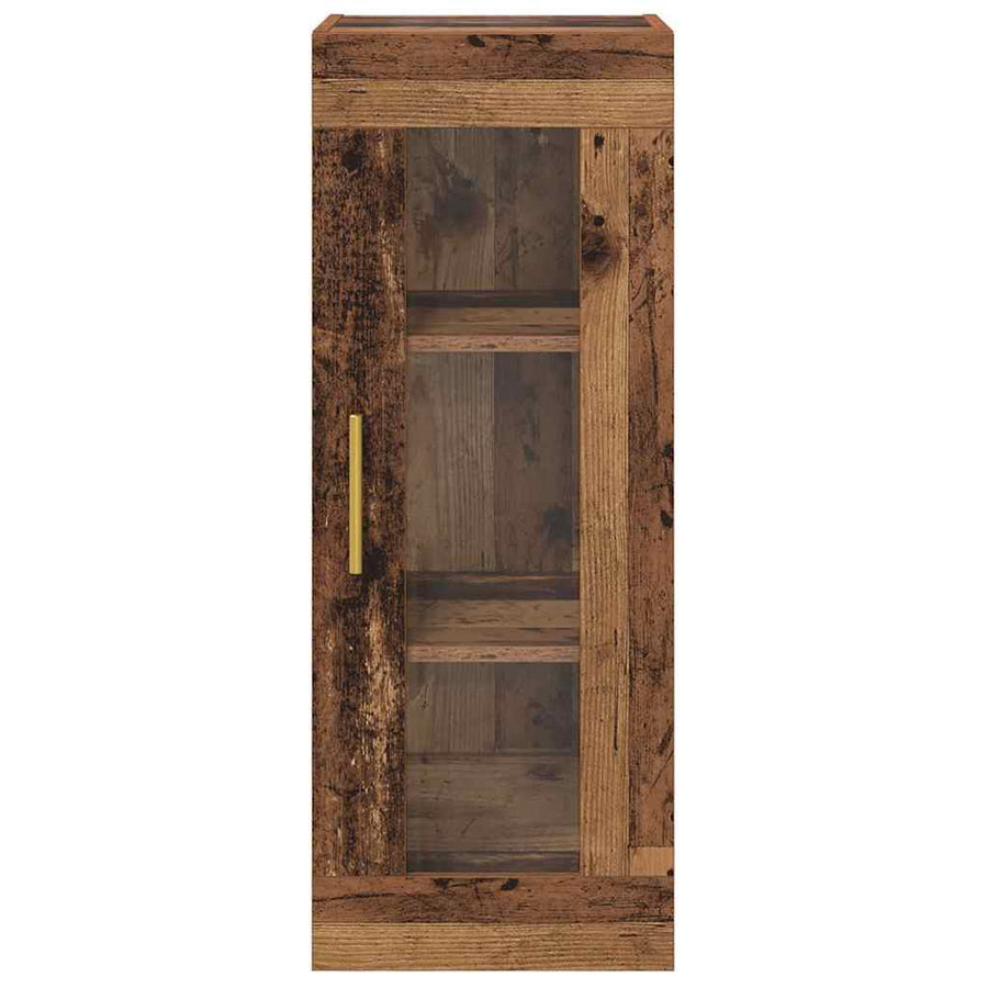 Wandkast Oud Hout 34,5 x 34 x 90 cm Geengineerd Hout en Glas