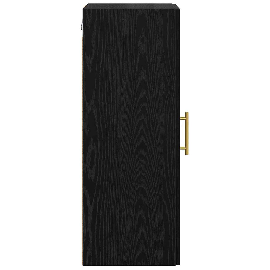 Wandkast Zwart Eiken 34,5 x 34 x 90 cm Geengineerd Hout en Glas