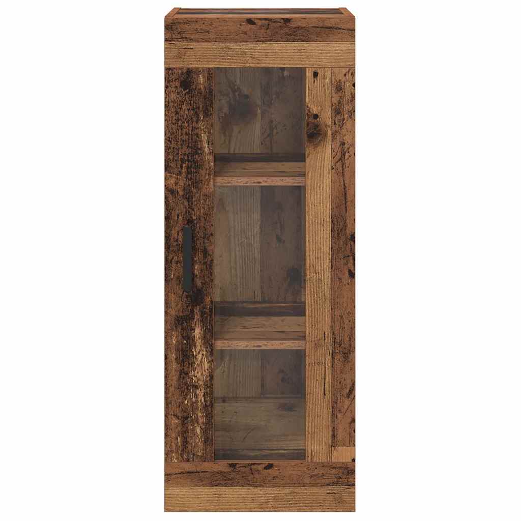 Wandkast Oud Hout 34,5 x 34 x 90 cm Geengineerd Hout en Glas