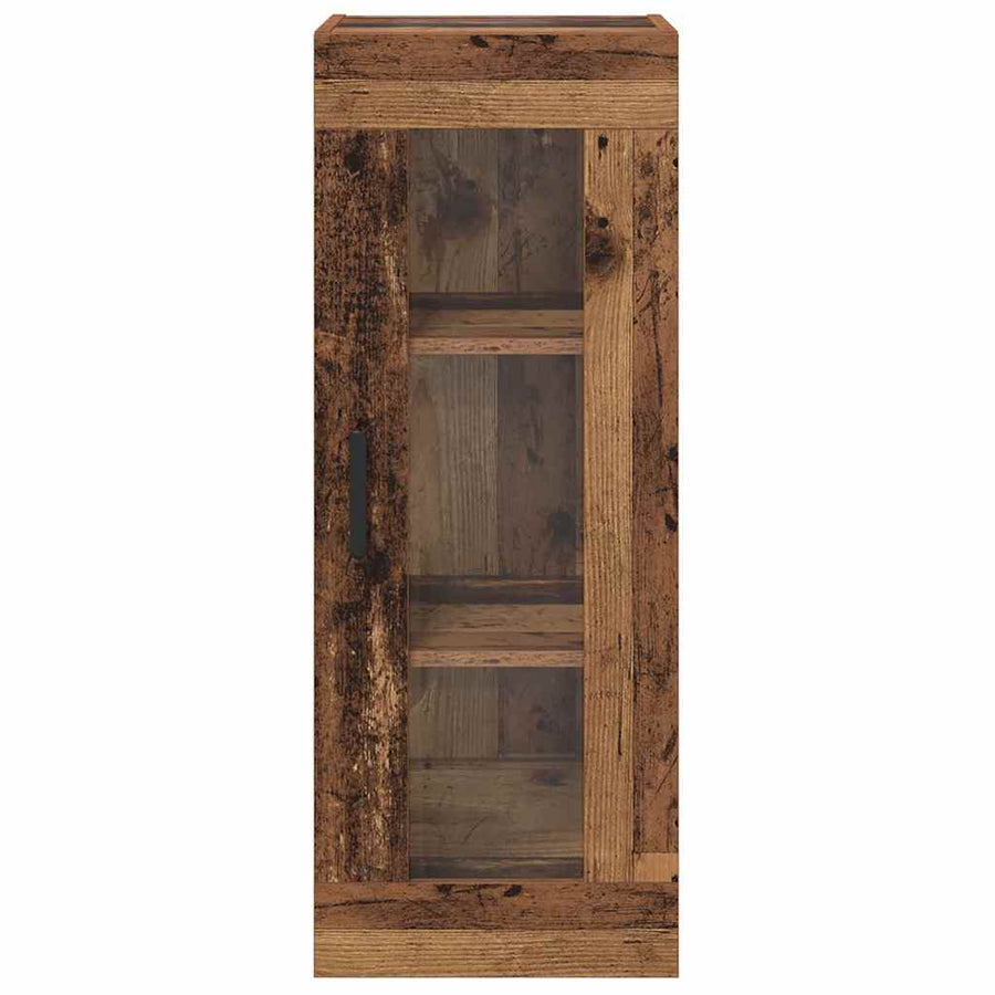 Wandkast Oud Hout 34,5 x 34 x 90 cm Geengineerd Hout en Glas