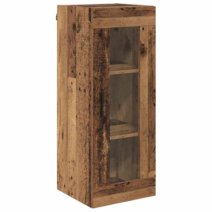 Wandkast Oud Hout 34,5 x 34 x 90 cm Geengineerd Hout en Glas