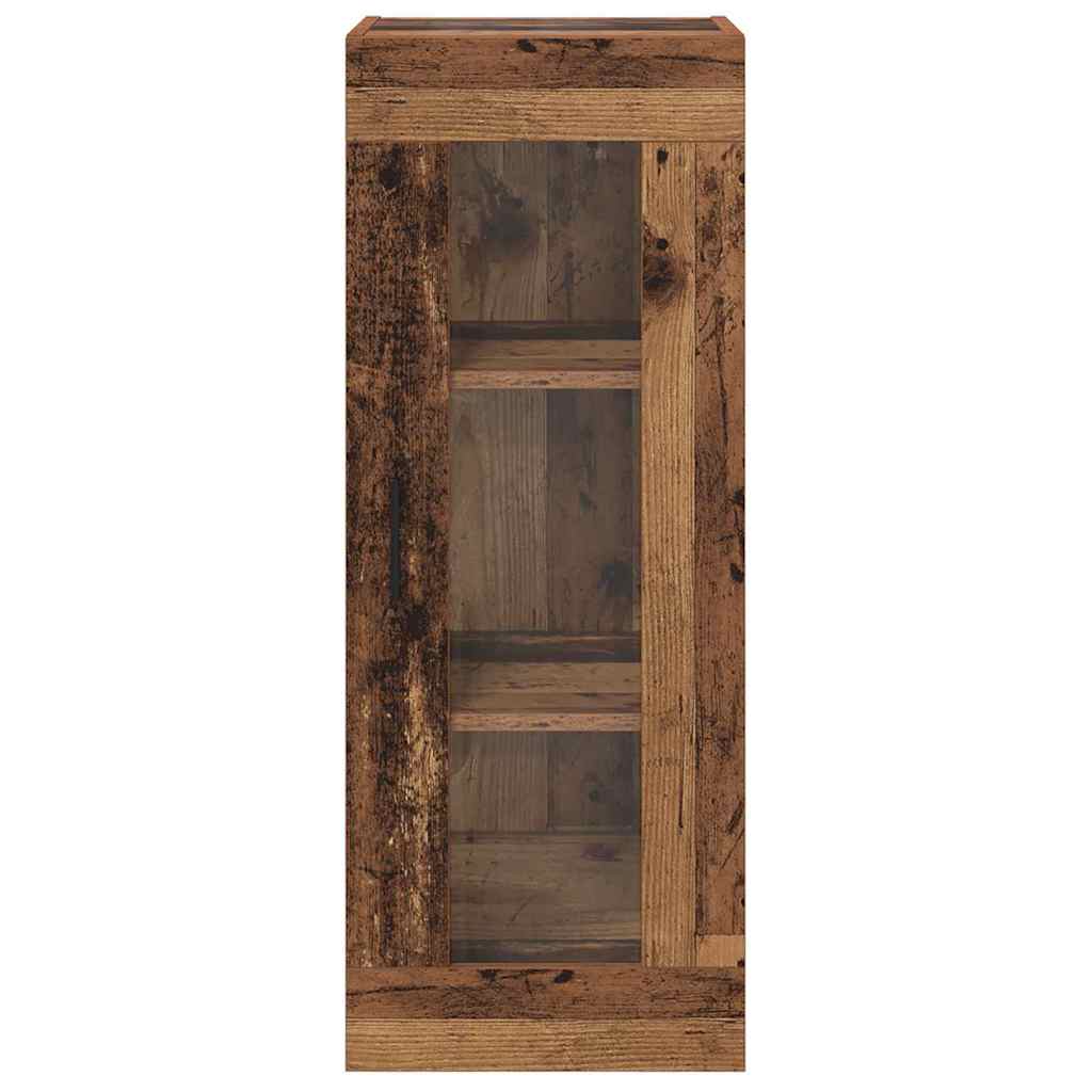 Wandkast Oud Hout 34,5 x 34 x 90 cm Geengineerd Hout en Glas