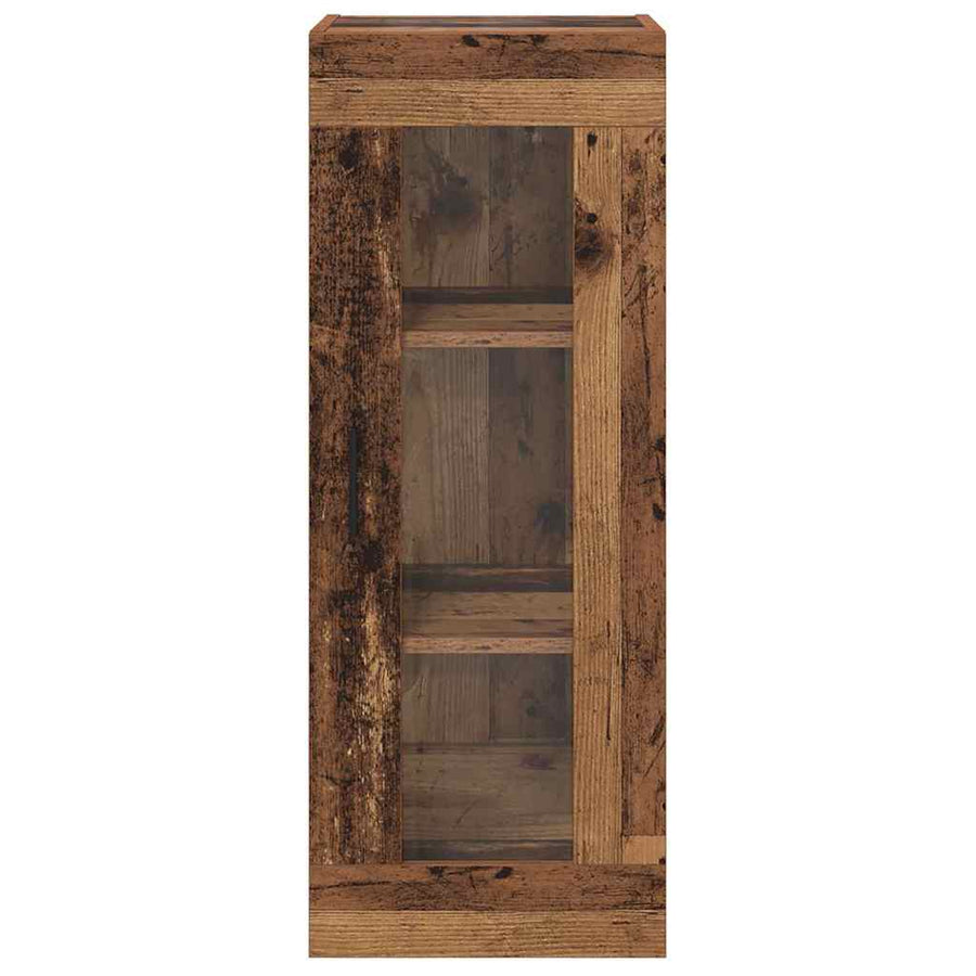 Wandkast Oud Hout 34,5 x 34 x 90 cm Geengineerd Hout en Glas