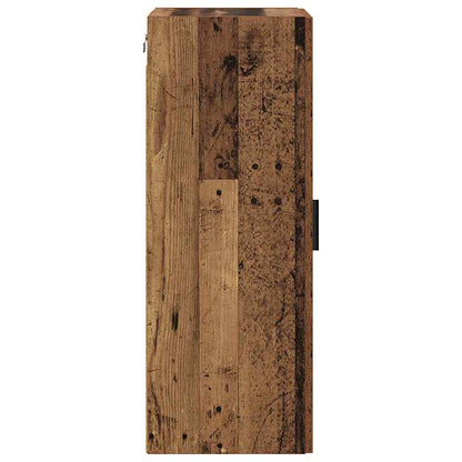 Wandkast Oud Hout 34,5 x 34 x 90 cm Geengineerd Hout en Glas