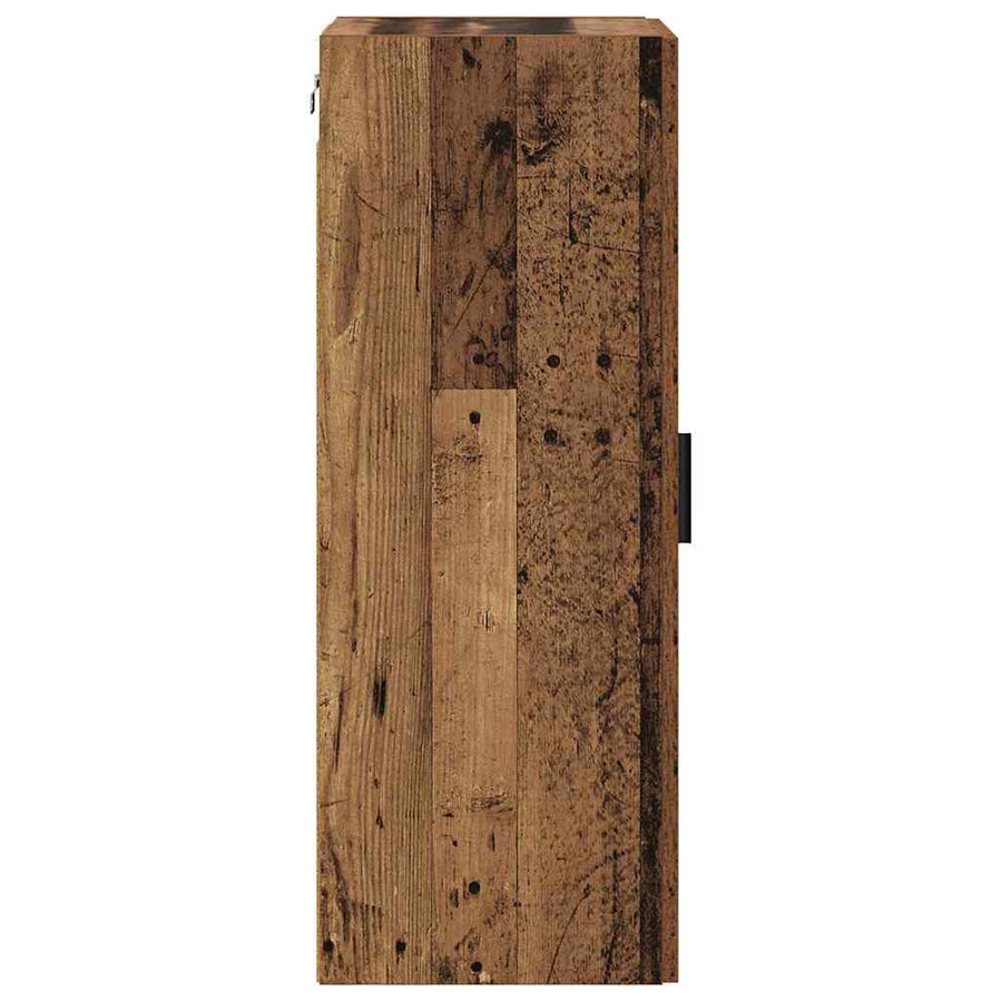 Wandkast Oud Hout 34,5 x 34 x 90 cm Geengineerd Hout en Glas