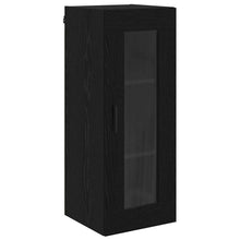 Wandkast Zwart Eiken 34,5 x 34 x 90 cm Geengineerd Hout en Glas