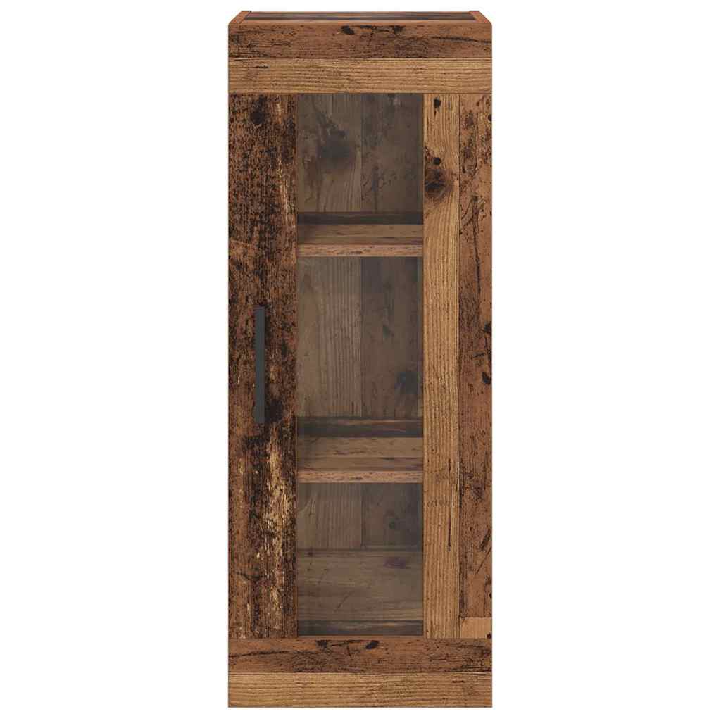 Wandkast Oud Hout 34,5 x 34 x 90 cm Geengineerd Hout en Glas
