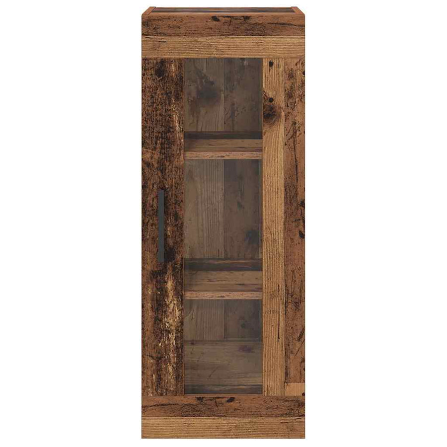 Wandkast Oud Hout 34,5 x 34 x 90 cm Geengineerd Hout en Glas