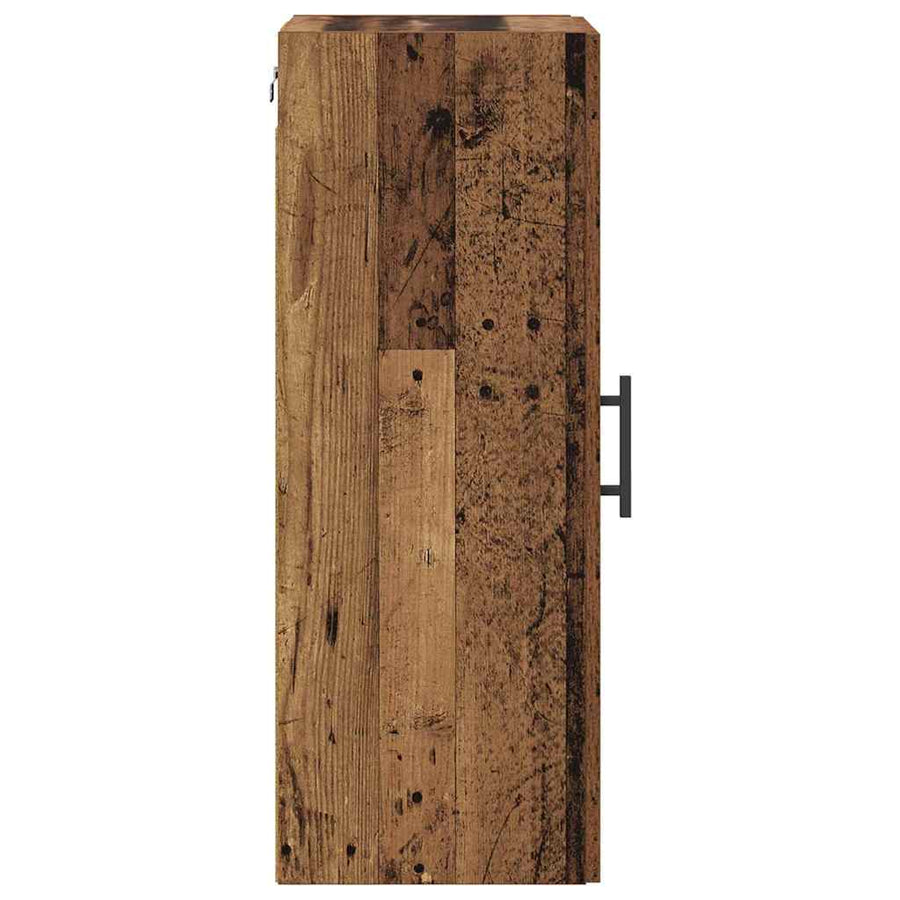 Wandkast Oud Hout 34,5 x 34 x 90 cm Geengineerd Hout en Glas
