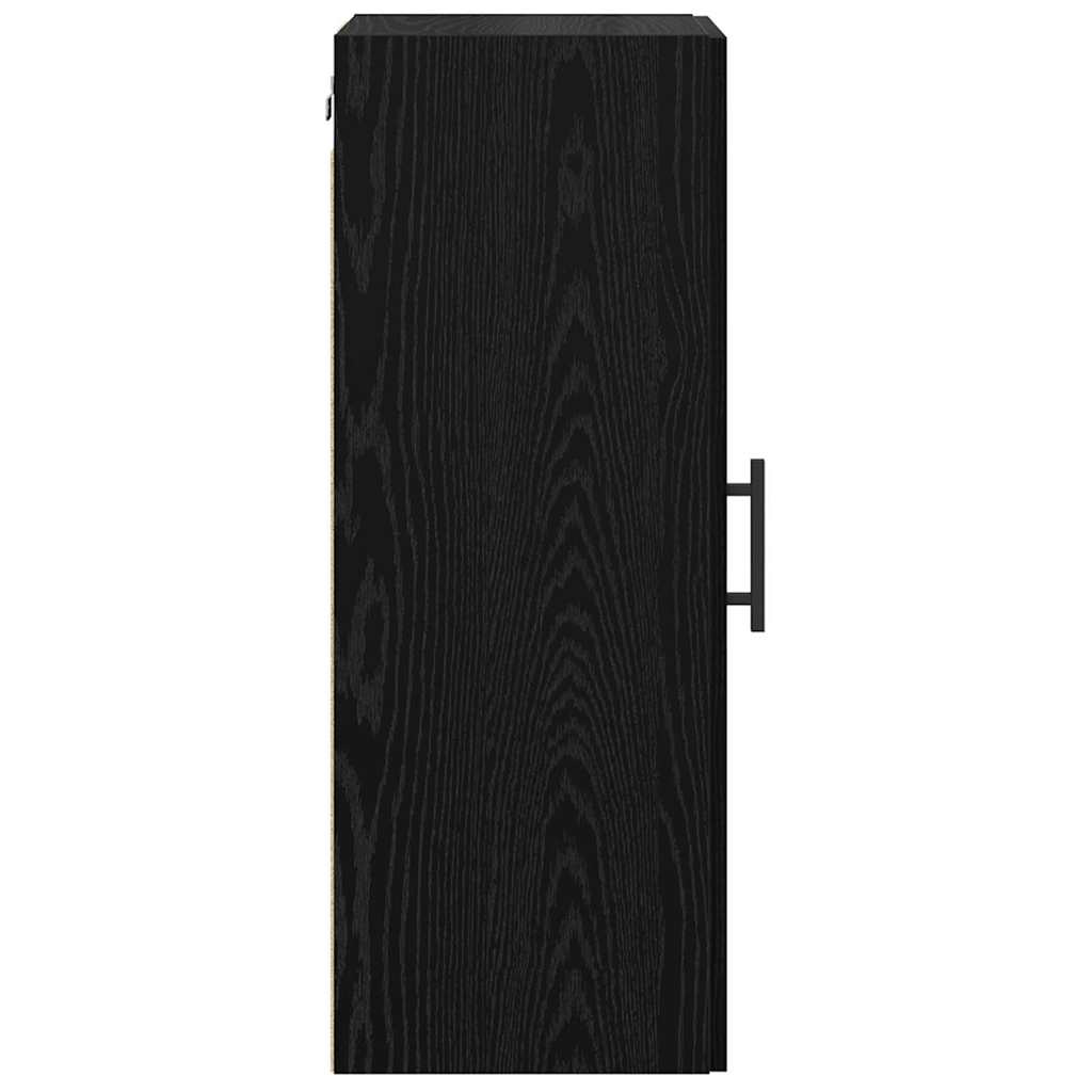 Wandkast Zwart Eiken 34,5 x 34 x 90 cm Geengineerd Hout en Glas