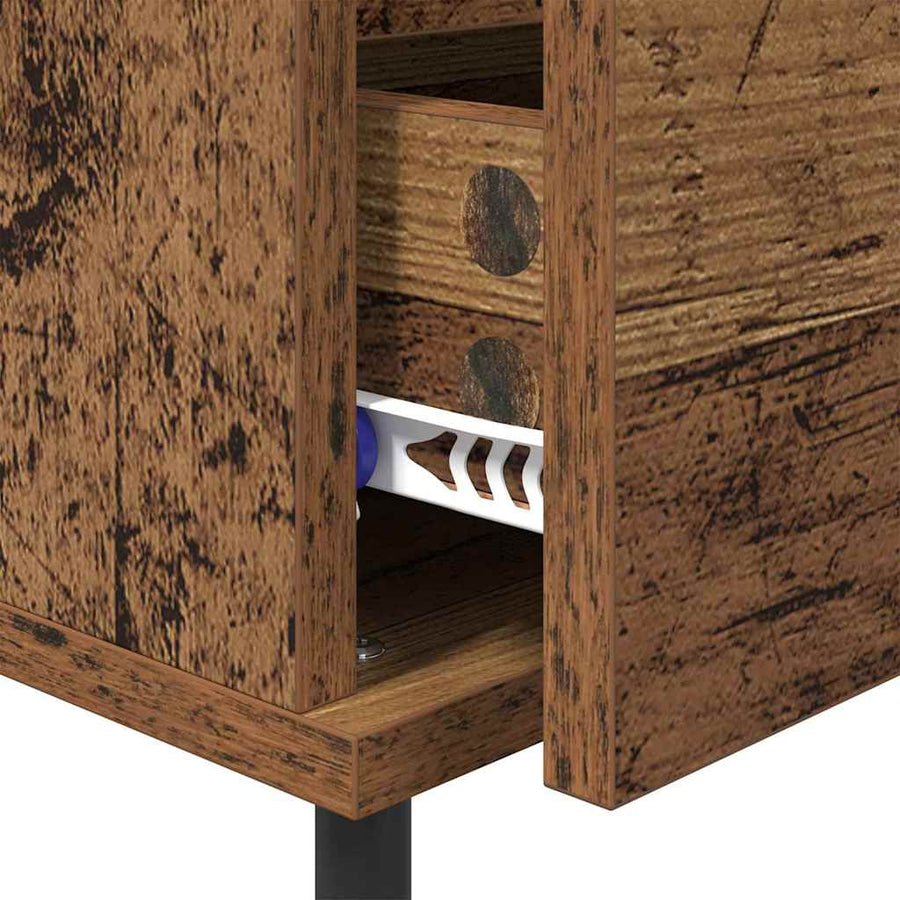 Nachtkastje met lade Oudhout 40 x 35 x 50 cm Bewerkt hout